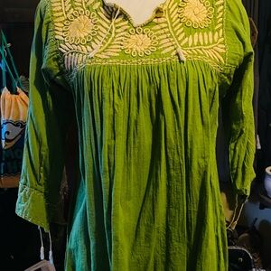 Green Embroidered Tunic